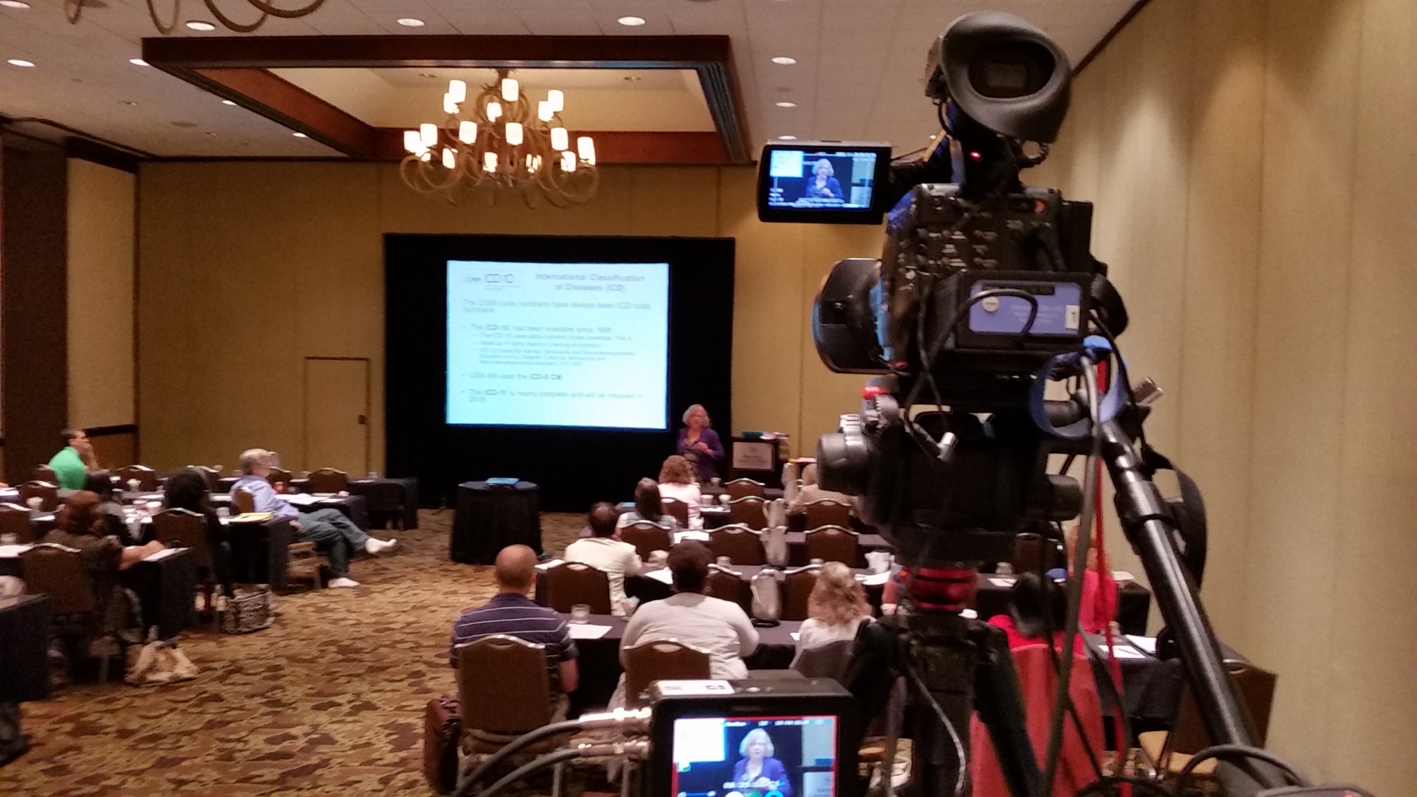 View from behind the camera at PESI Healthcare's continuing education event